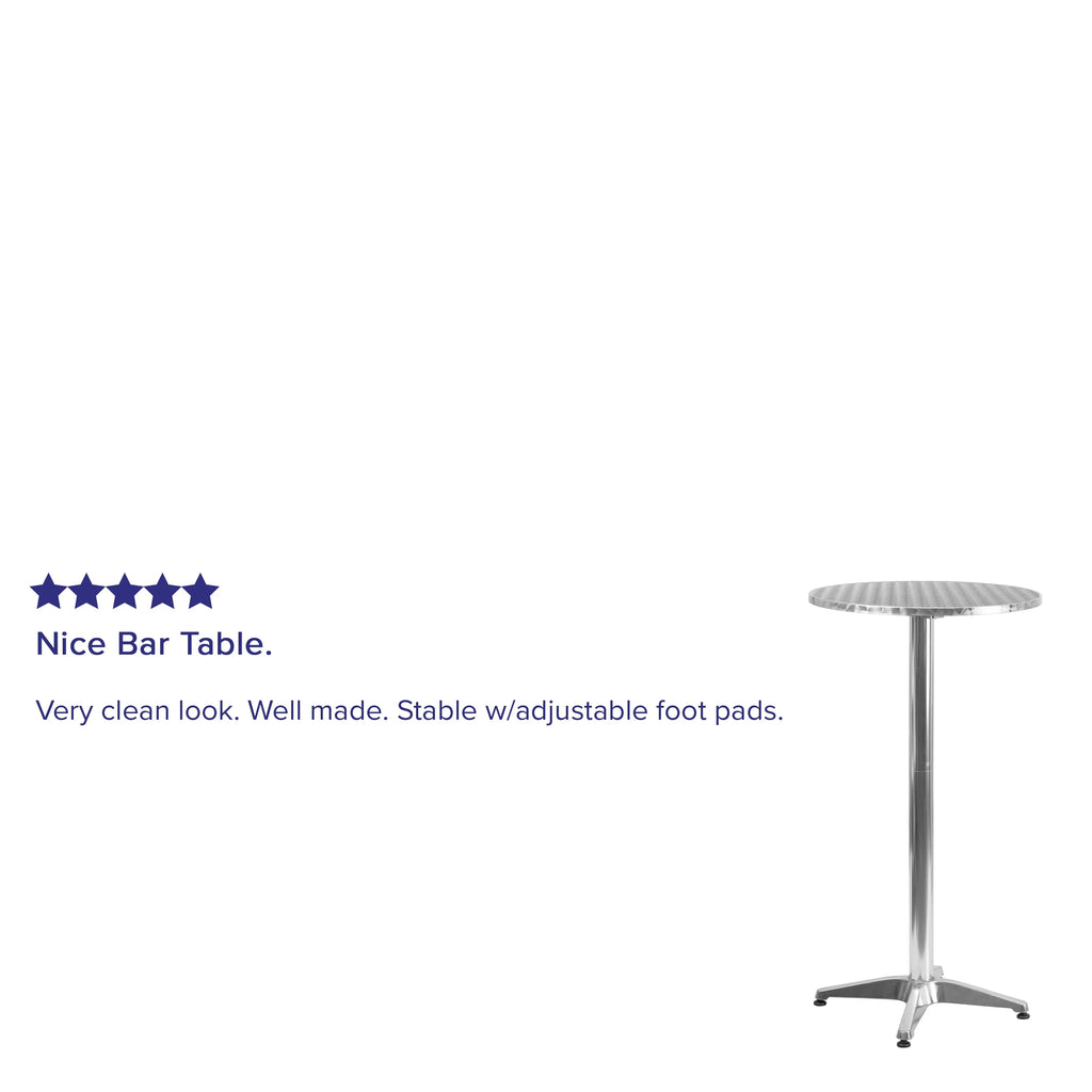 Flash Furniture 23.25 Round Aluminum Indoor-Outdoor Bar Height Table with Flip-Up Table