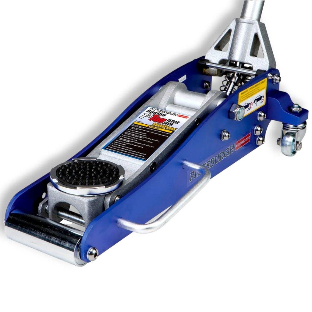 Jack Floor 1.5 Ton 3000 Lb Car Lift Low Profile Rapid Pump Lift Aluminum Racing Car-Blue