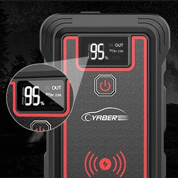 Car Jump Starter 4000A 23800mAh Auto Booster(All Gas or 8.0L Diesel) Wireless Charger YABER