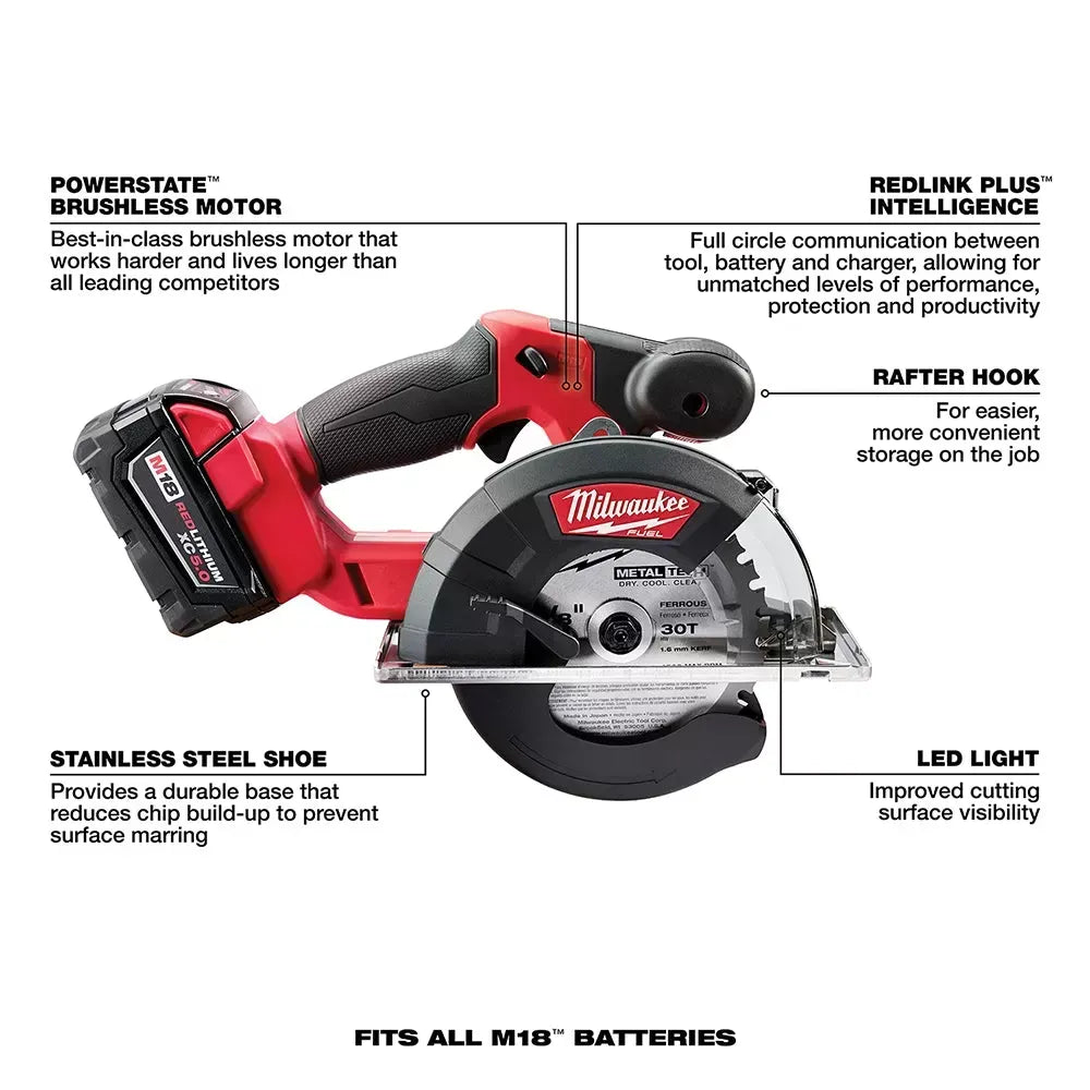 Milwaukee 2782-20 M18 FUEL 18V 5-3/8-Inch Metal Cutting Circular Saw - Bare Tool