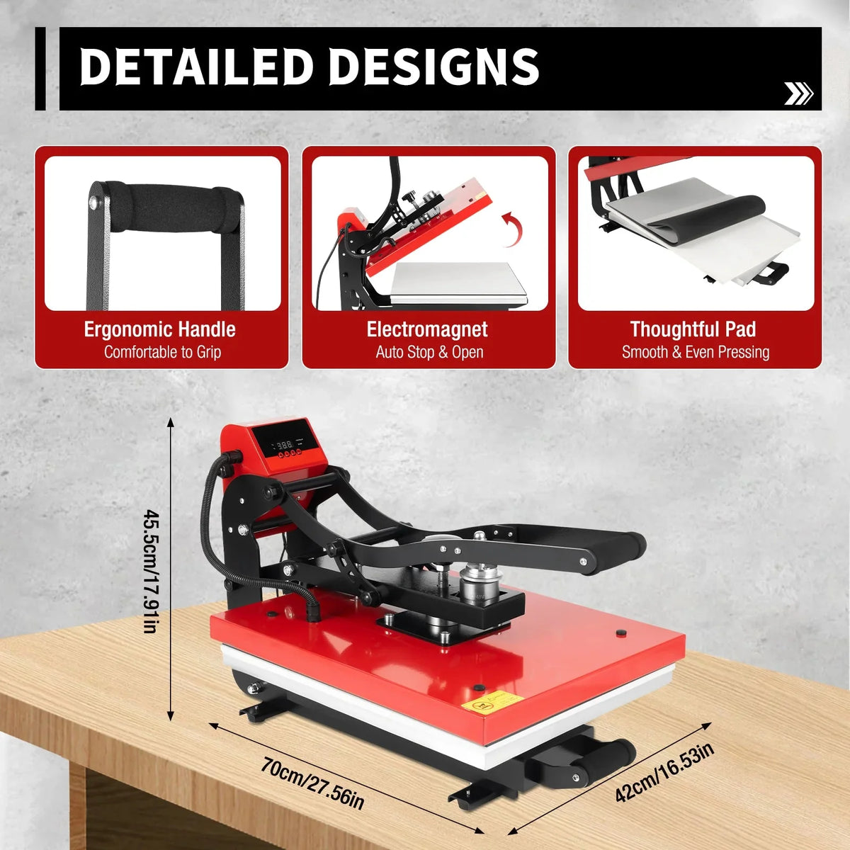16x20 Slide Out Auto Open Heat Press Machine Clamshell Slide Out Base T-Shirt