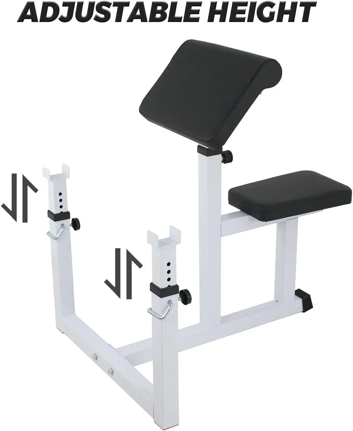 Adjustable Arm Preacher Curl Bench Bicep Strengh Bench Seated Strenghthen Training Isolated Barbell Dumbell Biceps Station for Home Gym