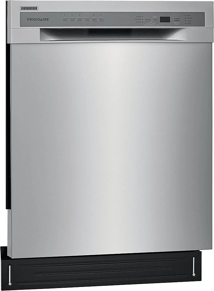 Frigidaire - 24 Compact Front Control Built-In Dishwasher with Stainless Steel Tub, 52 dBA - Stainless steel
