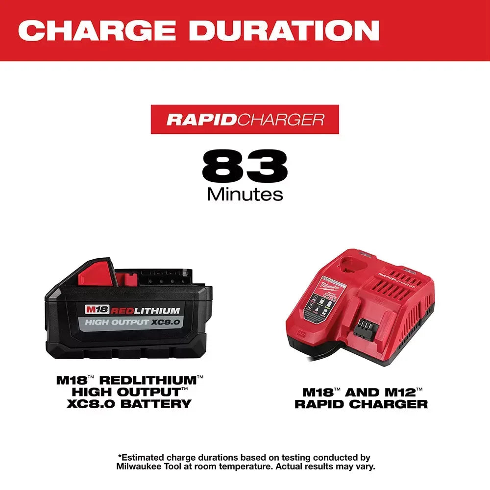 Milwaukee 48-59-1880 M18 18V 8.0Ah REDLITHIUM High Output Battery Starter Kit