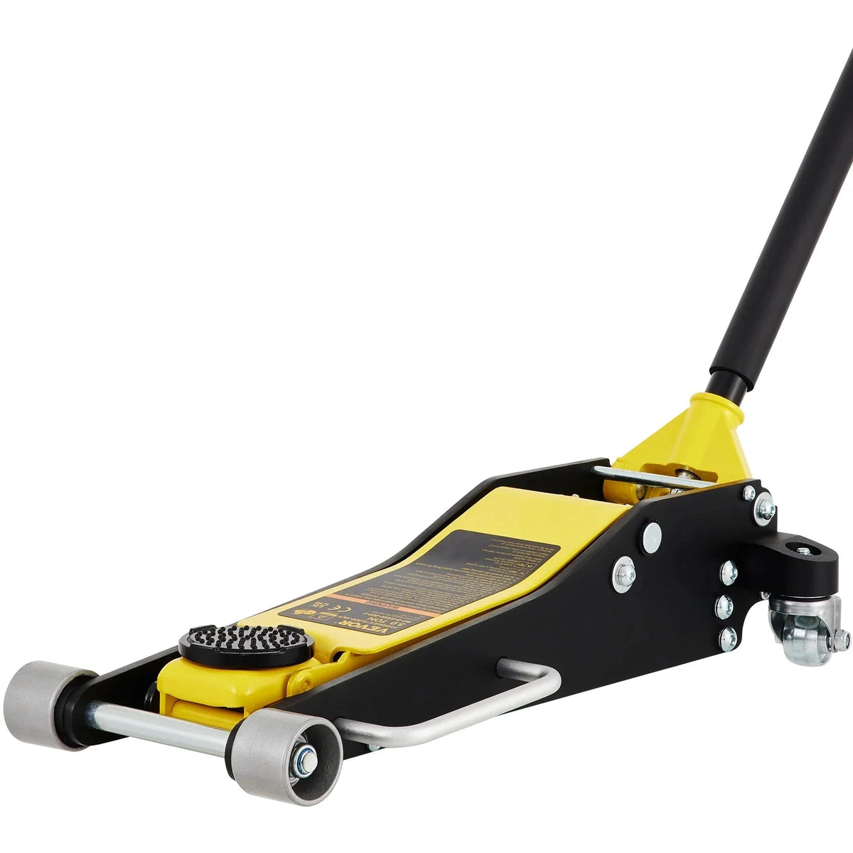 BENTISM Low Profile Floor Jack 3 Ton (6600 lbs), Aluminum and Steel Hydraulic Racing Floor Jack, Dual Piston Quick Lift Pump, 19-11/16-3-6/11 Height Lifting Range, Yellow+Black