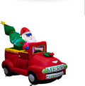8FT Christmas Inflatable Santa Snowman Camper Inflatables Decoration with LED Lights Outdoor Yard to Blow Up Christmas Car Easter Decorations