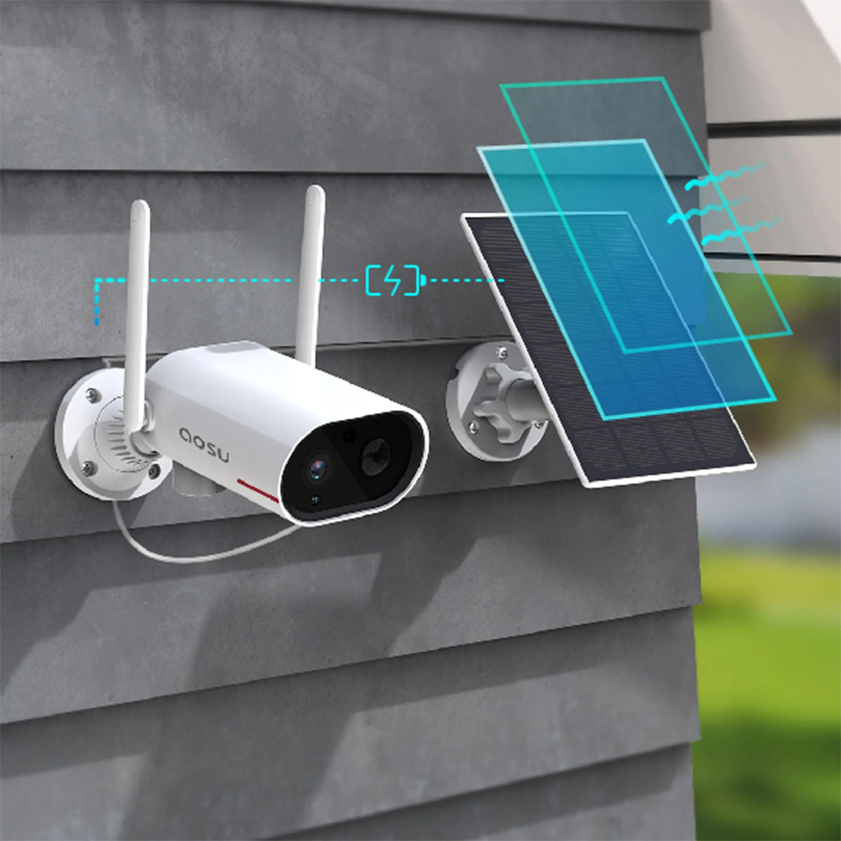 DEKCO WiFi Rotating Outdoor Solar Powered Home Security Camera with Night Vision