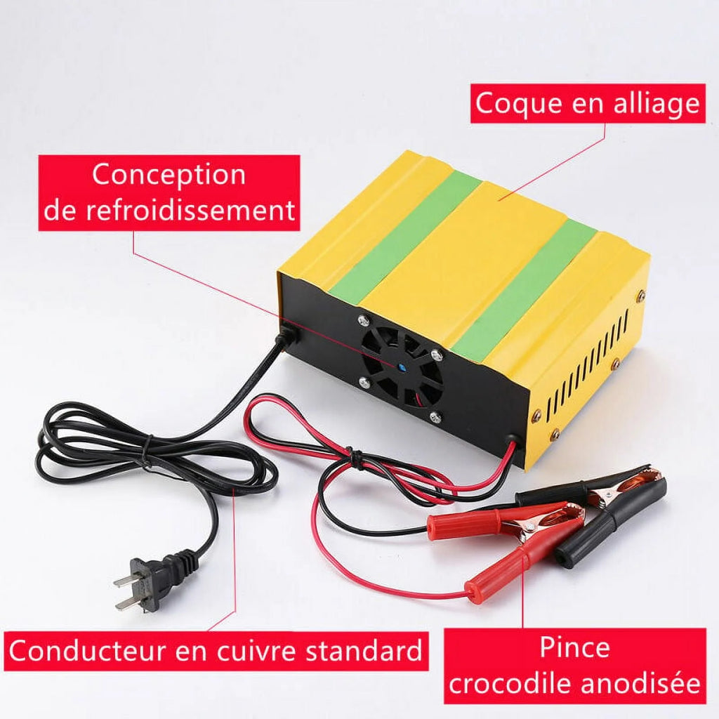12V/24V intelligent battery charger, pulse repair type digital display charger, suitable for car batteries, batteries, motorcycles