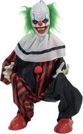Haunted Hill Farm Life-Size Talking Clown Jack in The Box, Halloween Animatronic with Motion and Touch Activated Lights and Sounds, Battery Operated Indoor or Covered Outdoor Halloween Decorations