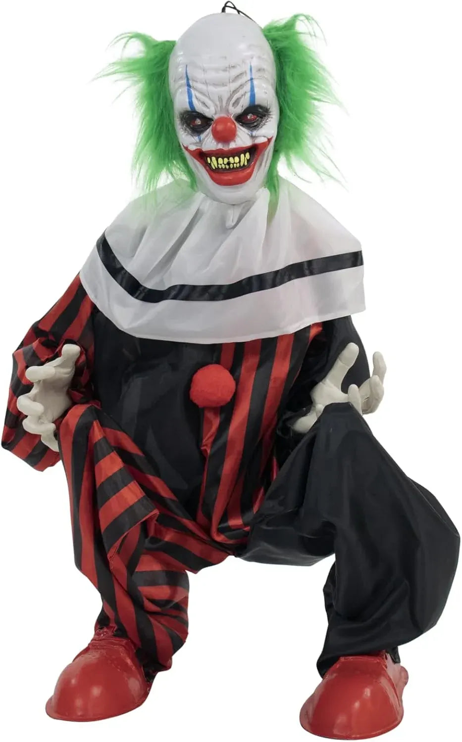 Haunted Hill Farm Life-Size Talking Clown Jack in The Box, Halloween Animatronic with Motion and Touch Activated Lights and Sounds, Battery Operated Indoor or Covered Outdoor Halloween Decorations