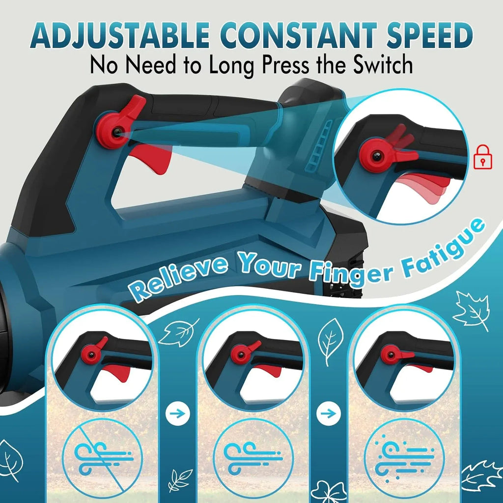 Leaf Blower Cordless (Upgraded) - 630CFM/160MPH, 21V Powerful Electric Cordless Leaf Blower with 2 x 4.0Ah Batteries and Charger, Battery Powered Leaf Blowers for Lawn Care, Patio, Yard, Dust, Snow