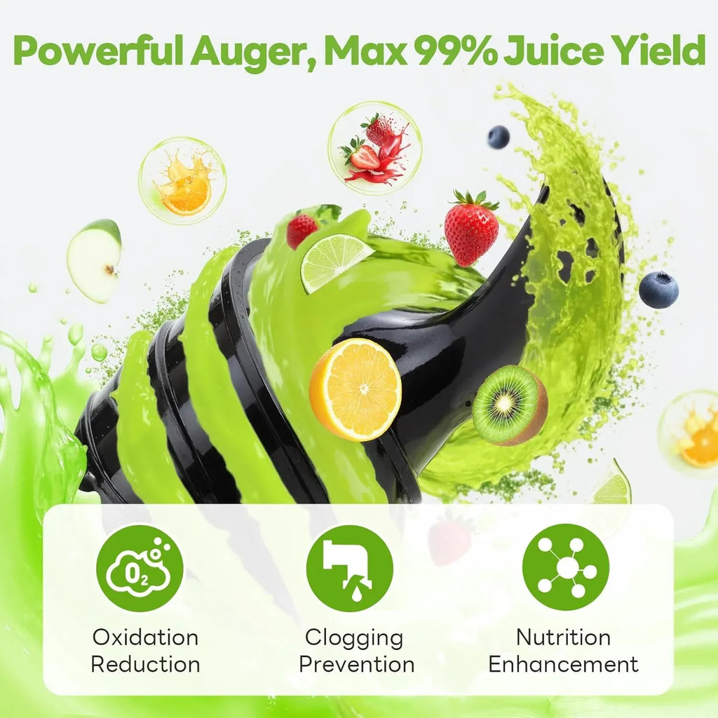 Juicer Machines with 5.3 Mega Mouth & Large Feed Chute, Cold Press Juicer for Whole Fruits & Vegetables, Professional Slow Masticating juicer for Batch Juicing, High Juice Yield Easy to Clean