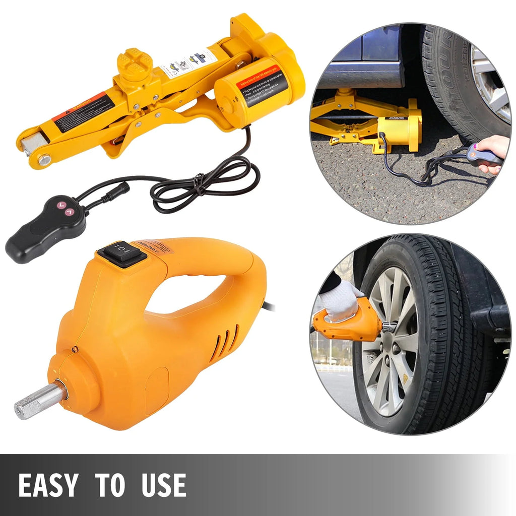 VEVOR Electric Car Jack 3 Ton 6600 LB Electric Scissor Jack 12V DC Electric Jack with Electric Impact Wrench Car Repair Tool for Sedans and Trucks