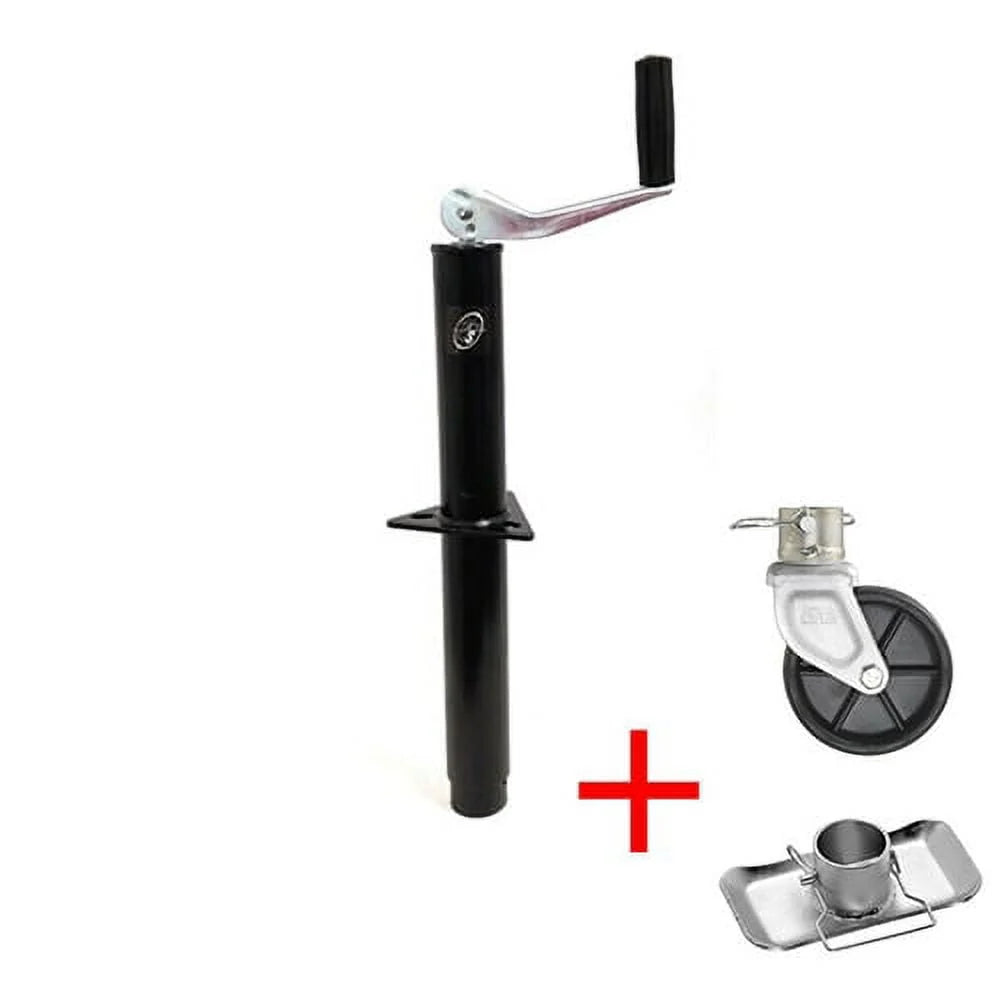 Southwest Wheel 5,000 lbs top wind RAM A-frame Jack w/6 poly Caster Wheel & Zinc Foot Plate