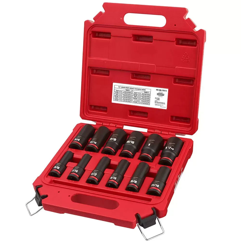 Milwaukee 2962P M18 FUEL 18V 1/2 Mid Torque Imapct w/ SAE Socket Set - 12 PC