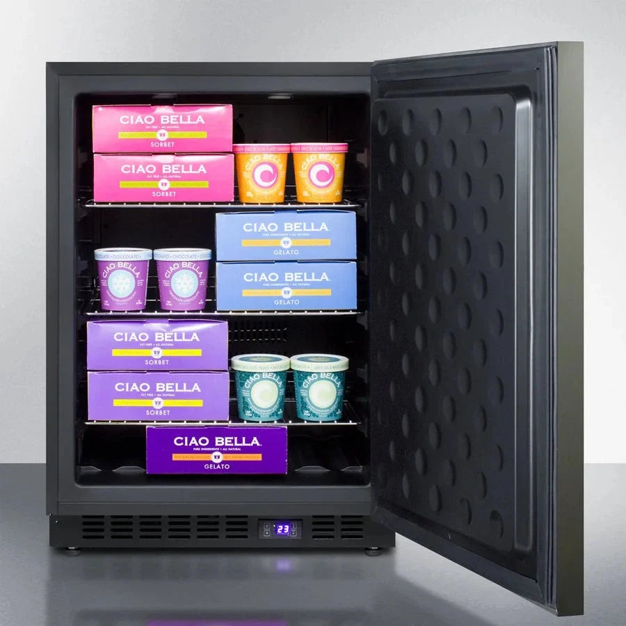 24 Wide Built-In All-Freezer, Black Stainless Steel