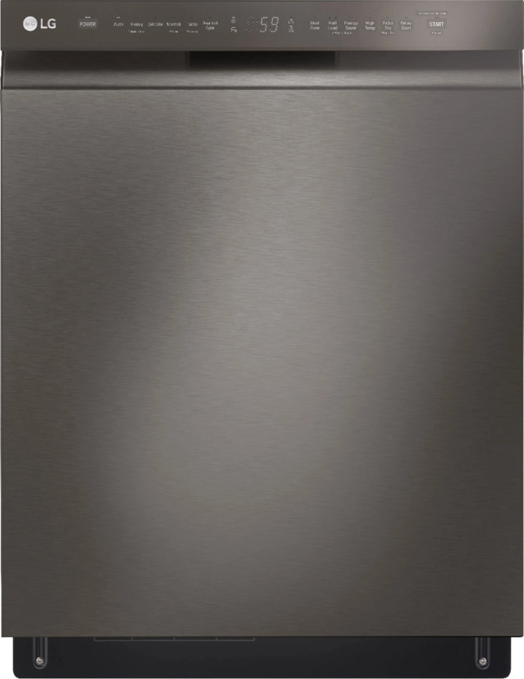 LG - 24 Front Control Smart Built-In Stainless Steel Tub Dishwasher with 3rd Rack, QuadWash, and 48dba - Black stainless steel