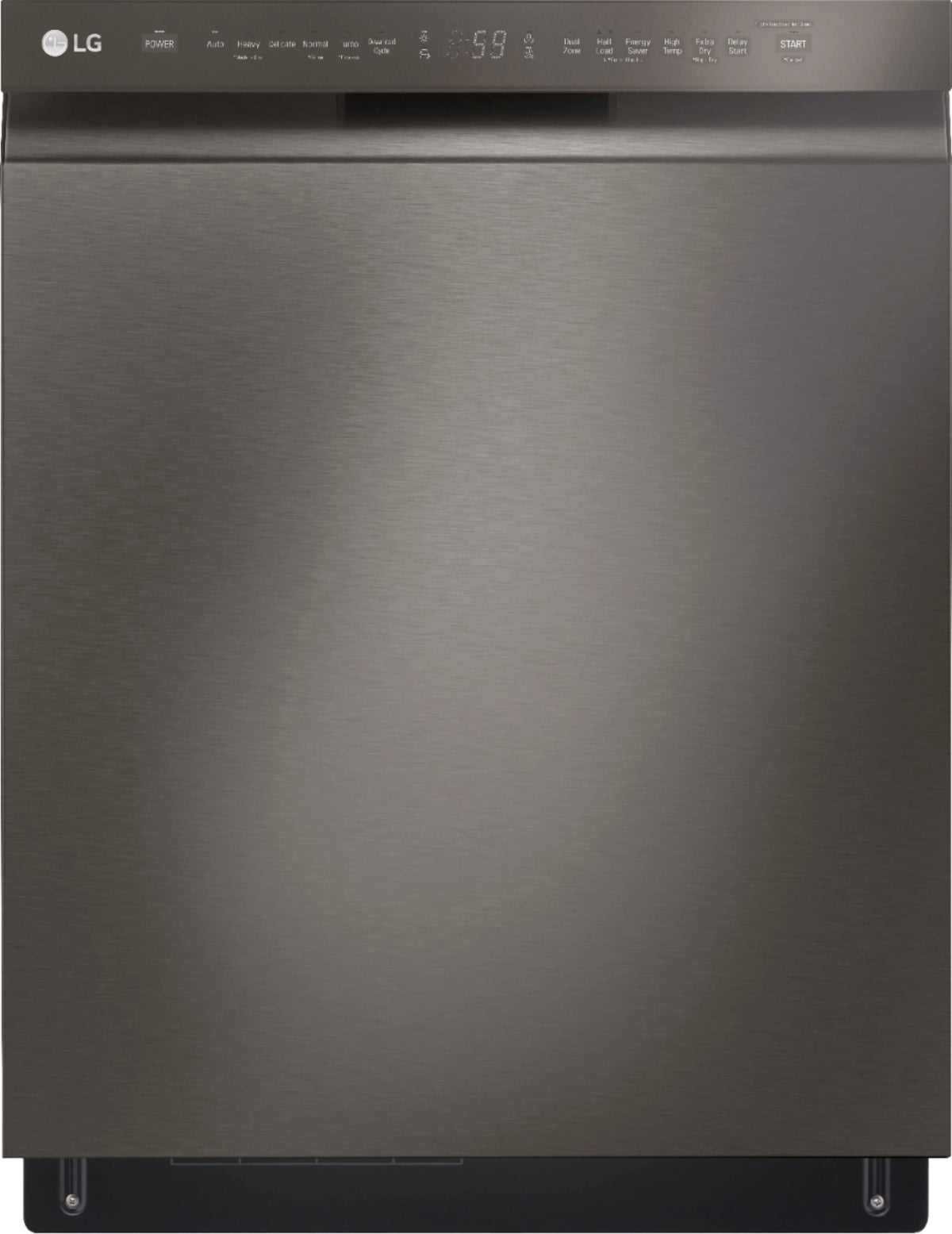 LG - 24 Front Control Smart Built-In Stainless Steel Tub Dishwasher with 3rd Rack, QuadWash, and 48dba - Black stainless steel