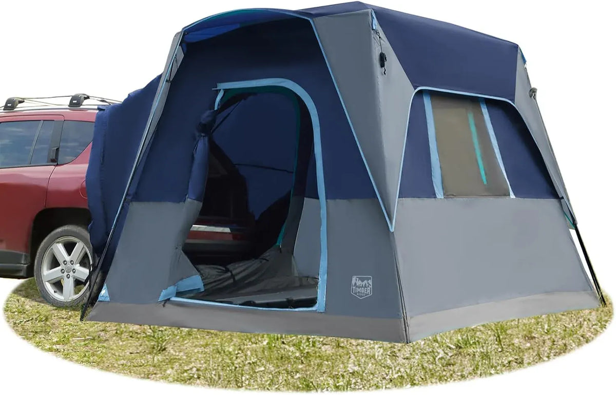 5 Person SUV Tent Weather Resistant Portable for Car SUV Van Camping, Includes Rainfly and Storage Bag, 10' W X 8' L X 7.1' H