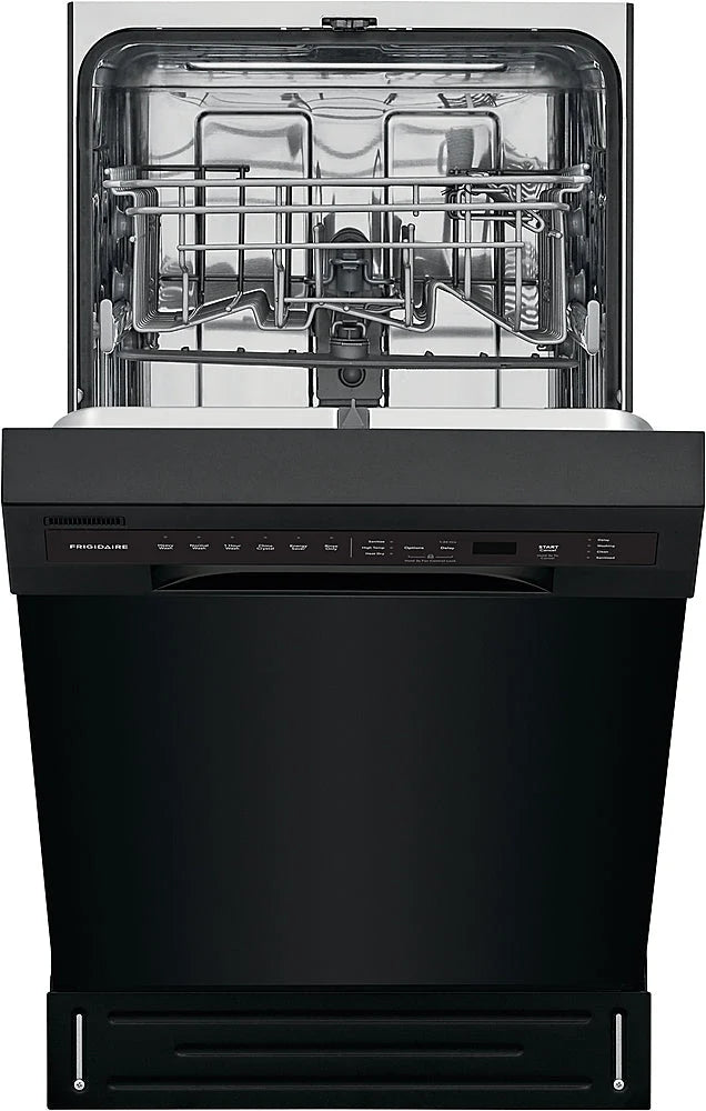 Frigidaire - 18 Compact Front Control Built-In Dishwasher with Stainless Steel Tub, 52 dBA - Black