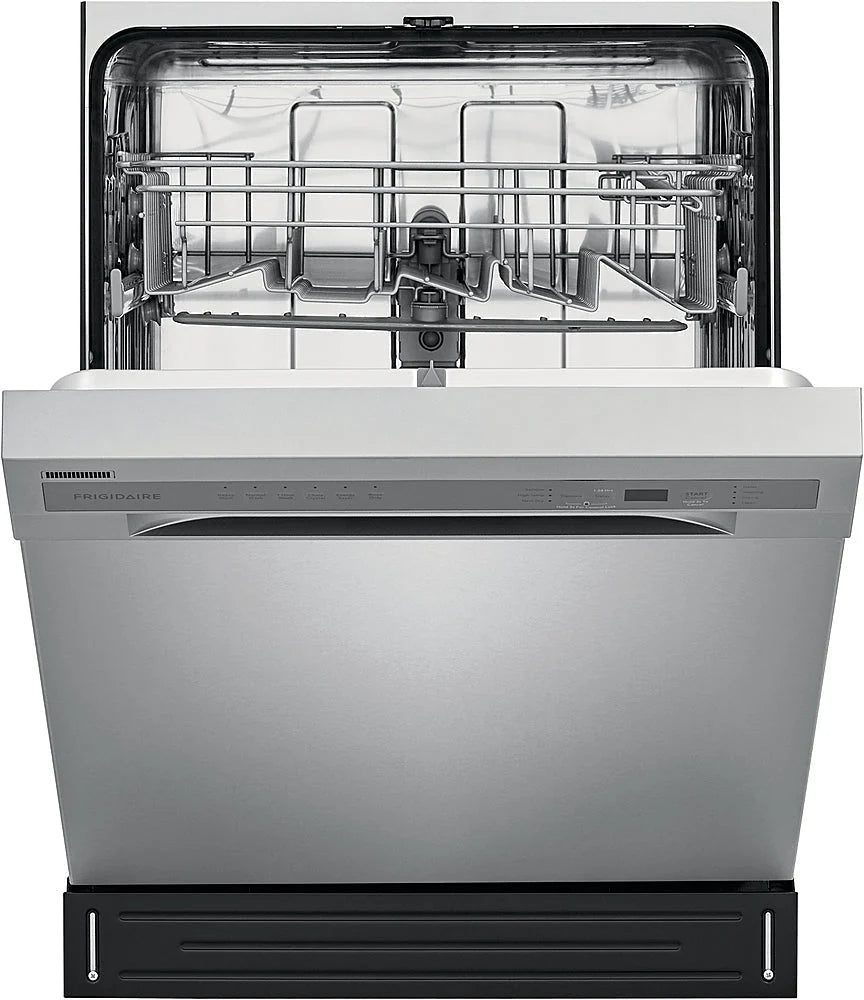 Frigidaire - 24 Compact Front Control Built-In Dishwasher with Stainless Steel Tub, 52 dBA - Stainless steel
