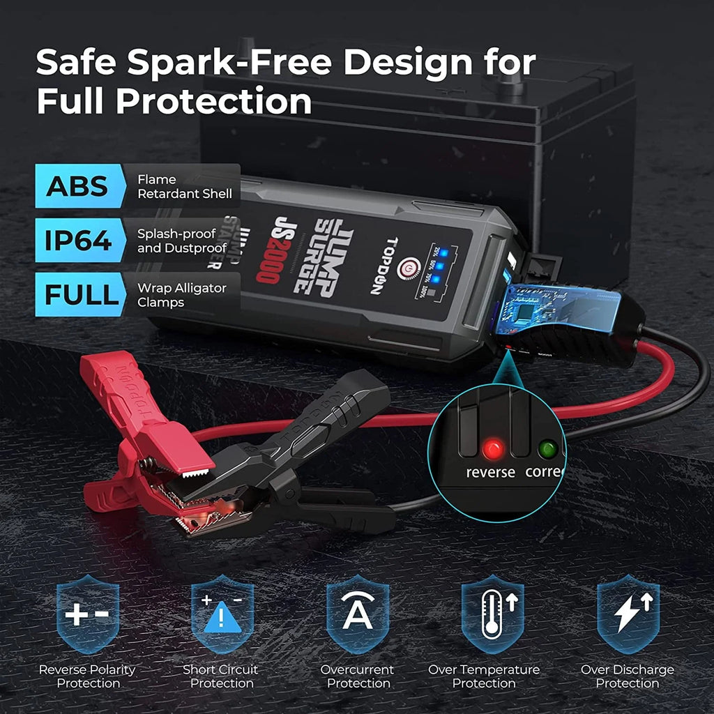 TOPDON 2000A 16000mAh JS2000 Car Jump Starter Portable Power Bank