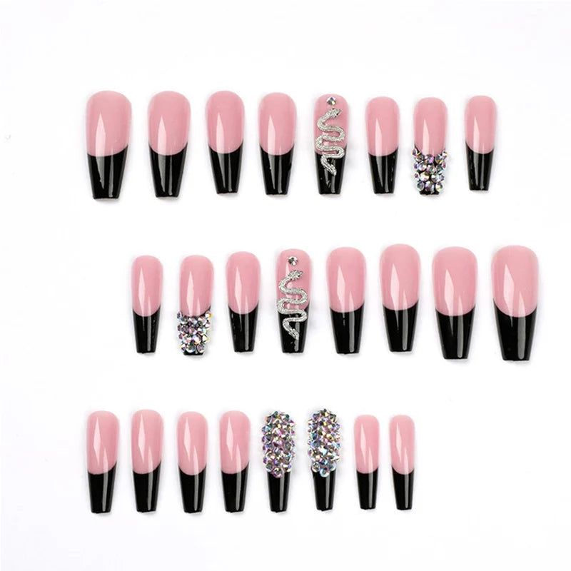 24 PCS Diamond Snake Nail Art