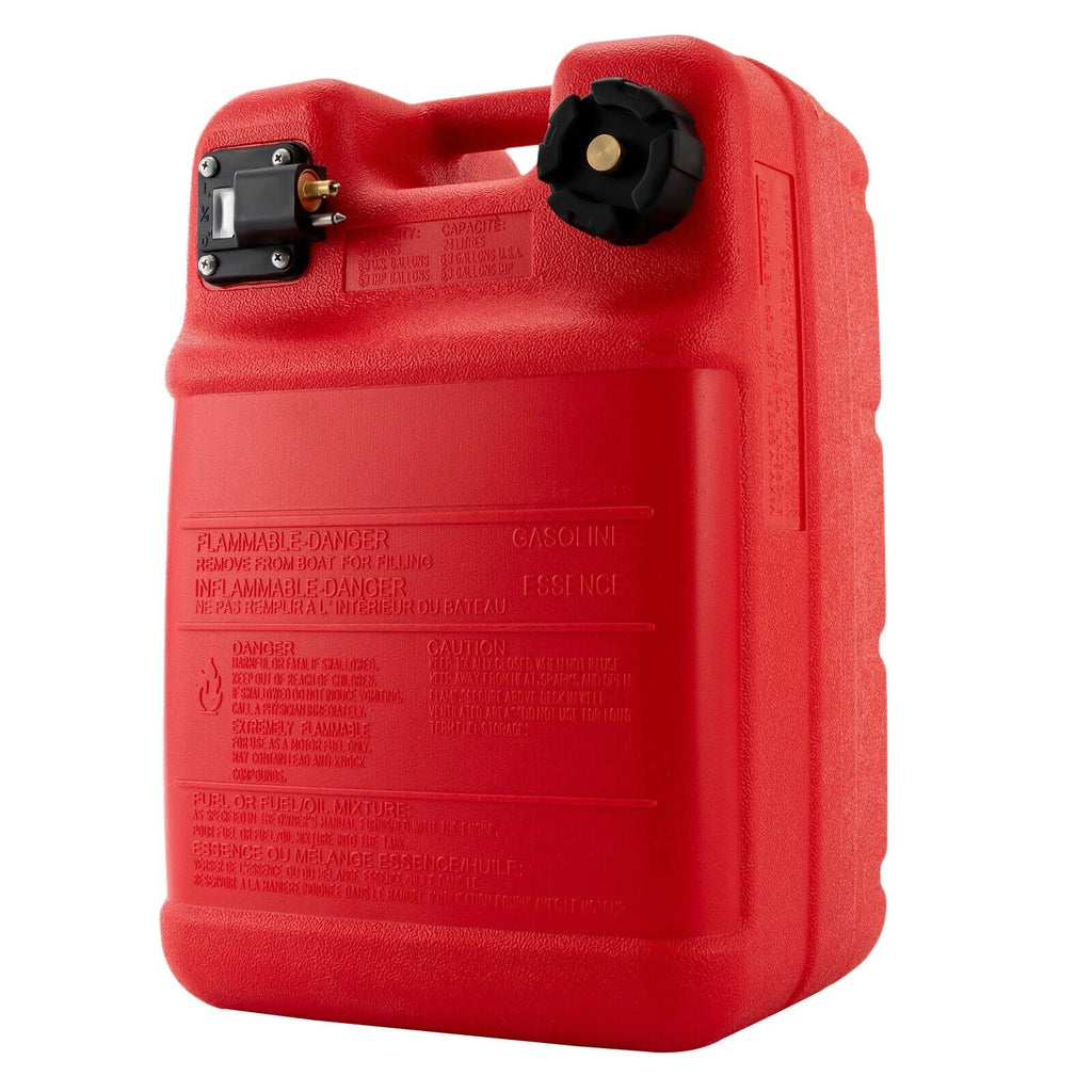 Portable Boat Outboard Fuel Tank, 24L 6 Gallon Marine Outboard Motor Fuel Tank, Anti-Static, Anti-Aging, External Interface, Plastic Fuel Tank for Inflatable Boat, Dinghy, Canoe or Kayak (Red)