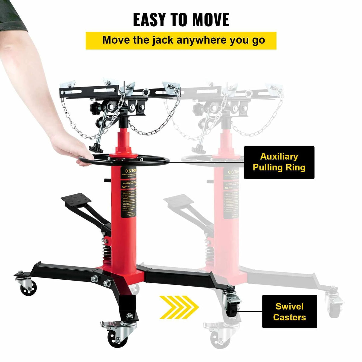 BENTISM Transmission Jack 1322 lbs 2-Stage Hydraulic High Lift Vertical Telescopic