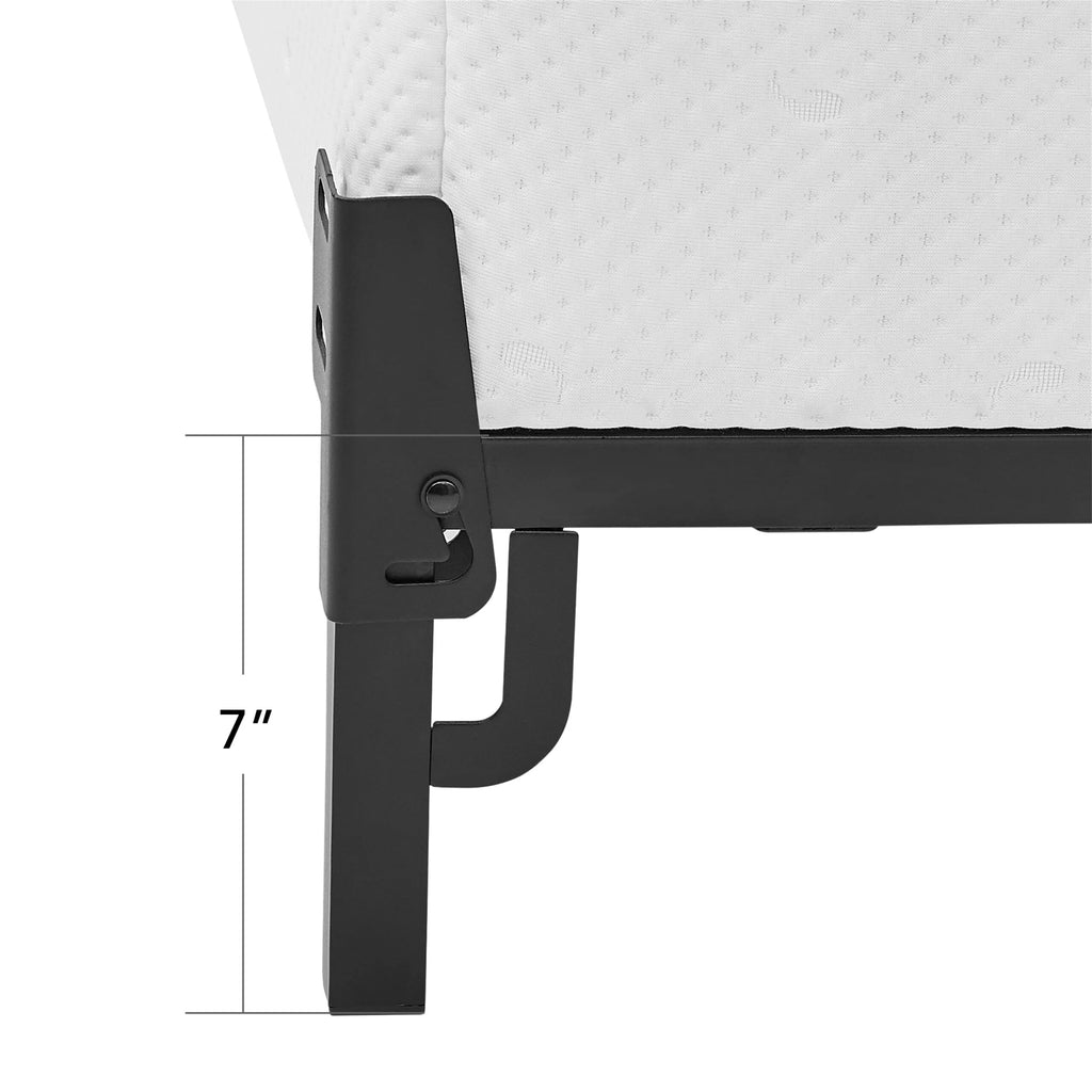 Mainstays 7 Adjustable Metal Bed Frame， Black， Adjusts Twin - Queen