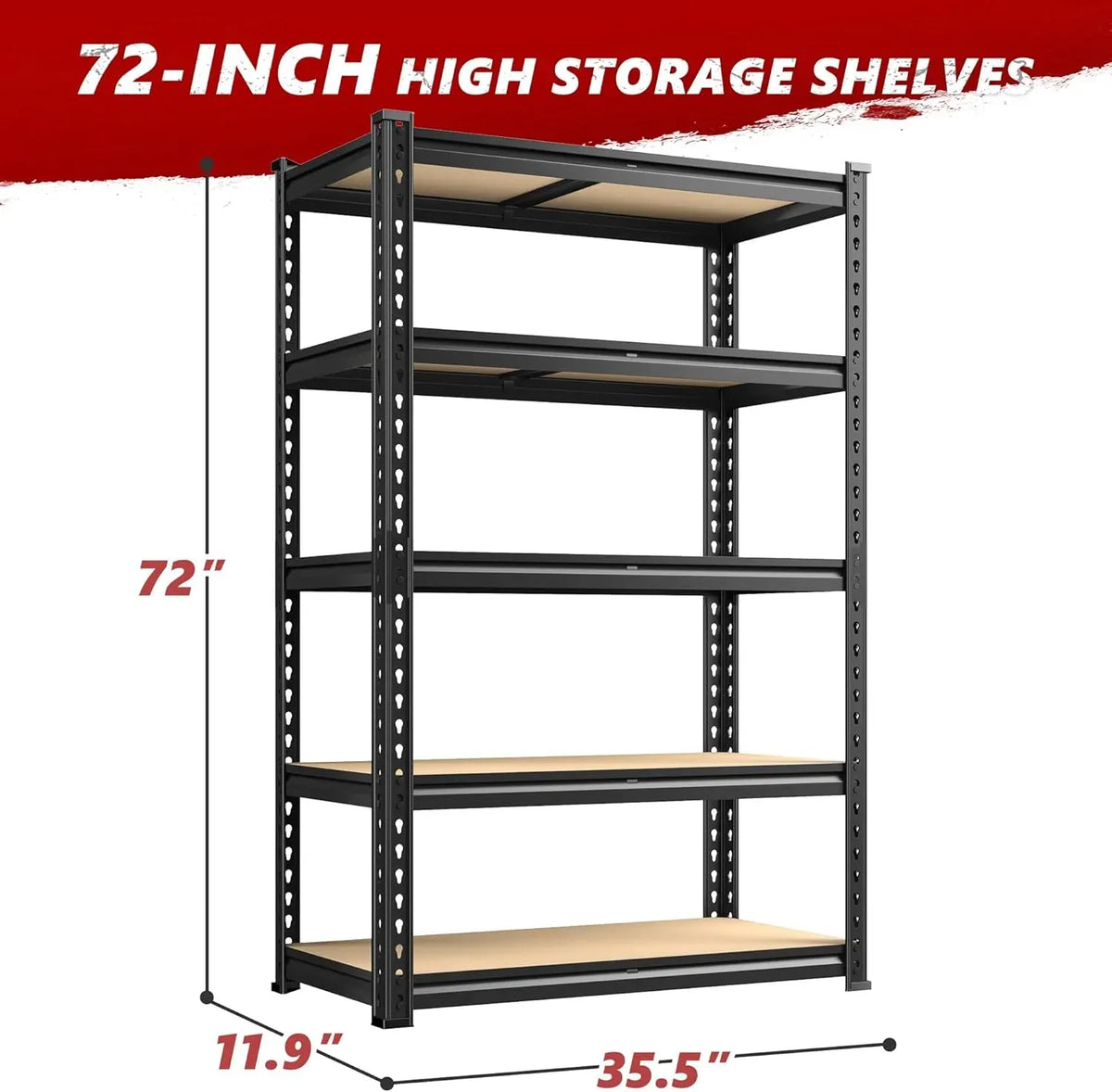 2020LBS Storage Shelves 5 Tier Garage Shelving Heavy Duty Adjustable Garage Shelves, Utility Rack Shelf, Shelving Units for Storage Warehouse Pantry Closet, 35.5 W x 11.9 D x 72 H, 4 Pack
