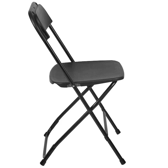 Flash Furniture 10-Pack Black Standard Folding Chair with Solid Seat (Indoor)
